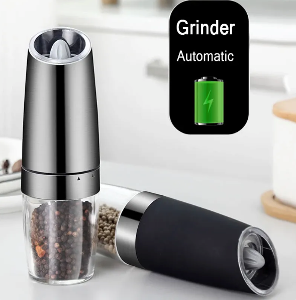 The JD Kitchen - Premium Electric Gravity Salt & Pepper Grinder Set