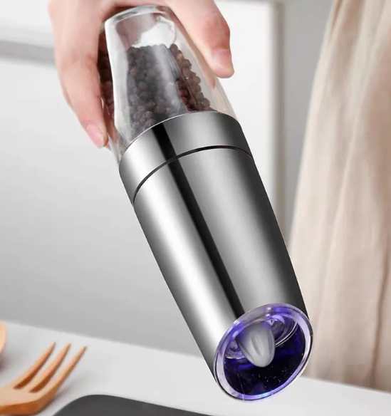 The JD Kitchen - Premium Electric Gravity Salt & Pepper Grinder Set